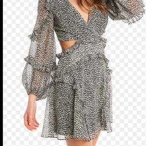 Bardot long sleeve cut out dress